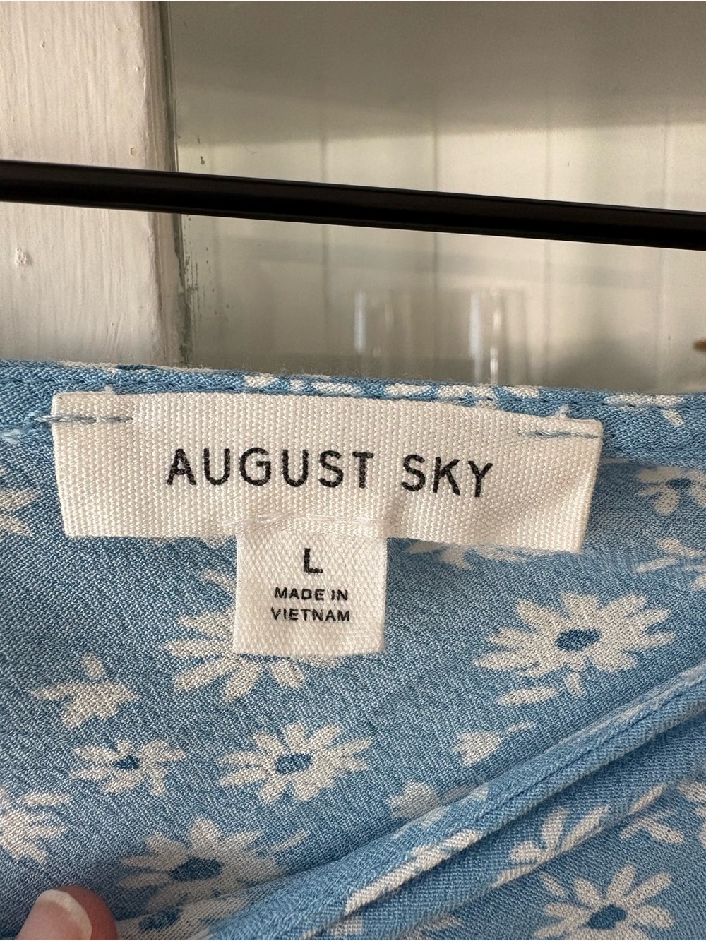 August Sky Blue Daisy Print Midi Skirt - Picture 4 of 6